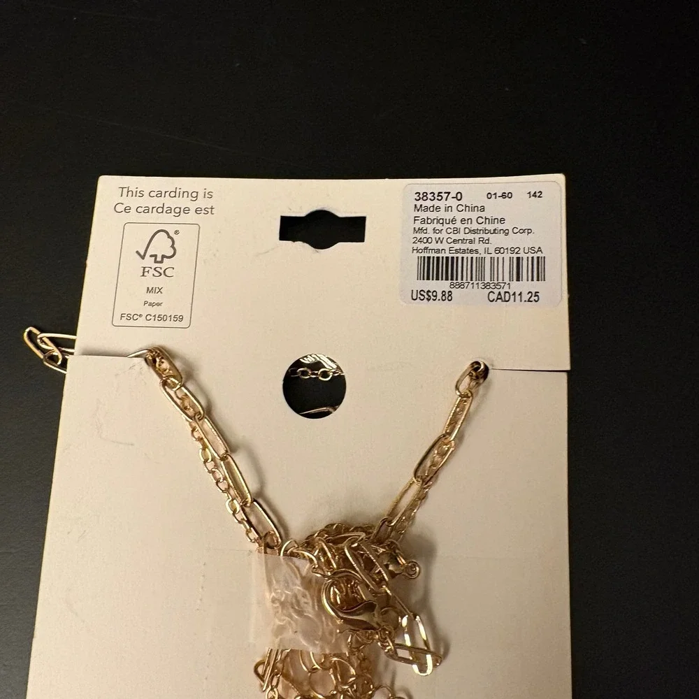 NWT Claires Gold Aries Zodiac‎ Layered Set of 2 Necklaces March April Gift